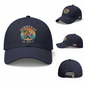 Funny Bigfoot Christmas In July Beach Vacation Baseball Cap