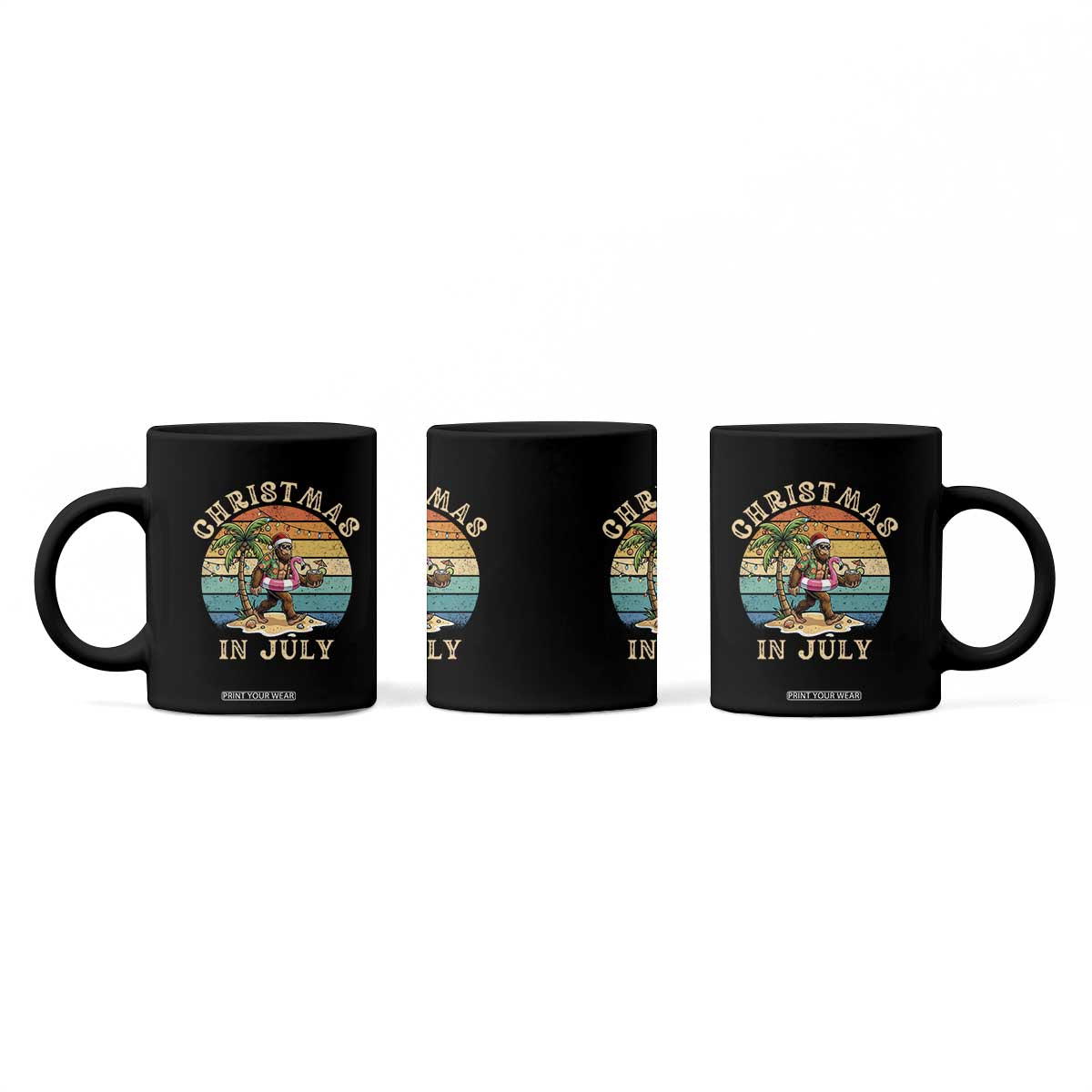 Funny Bigfoot Christmas In July Beach Vacation Coffee Mug
