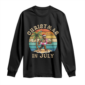 Funny Bigfoot Christmas In July Beach Vacation Long Sleeve Shirt