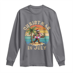 Funny Bigfoot Christmas In July Beach Vacation Long Sleeve Shirt