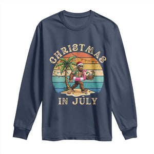 Funny Bigfoot Christmas In July Beach Vacation Long Sleeve Shirt