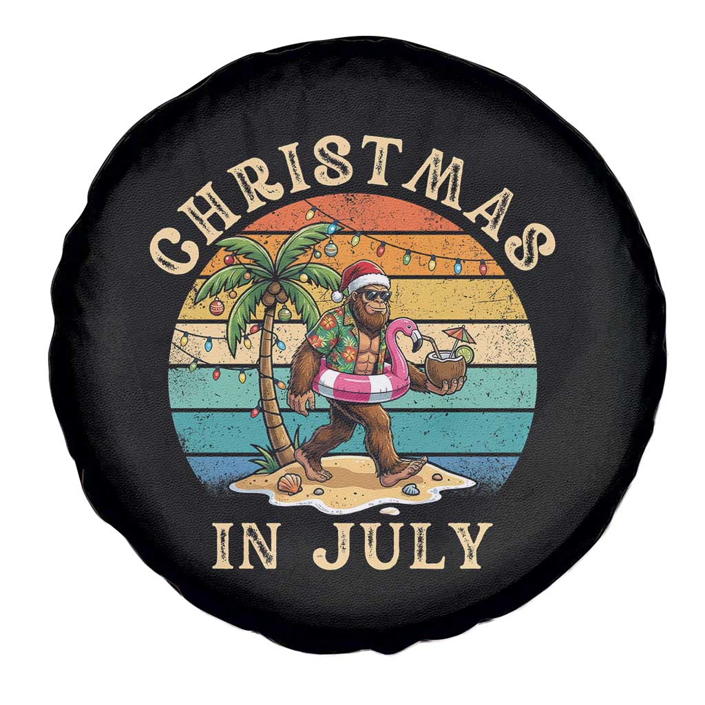 Funny Bigfoot Christmas In July Beach Vacation Spare Tire Cover TS14 Print Your Wear