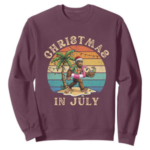 Funny Bigfoot Christmas In July Beach Vacation Sweatshirt