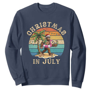 Funny Bigfoot Christmas In July Beach Vacation Sweatshirt