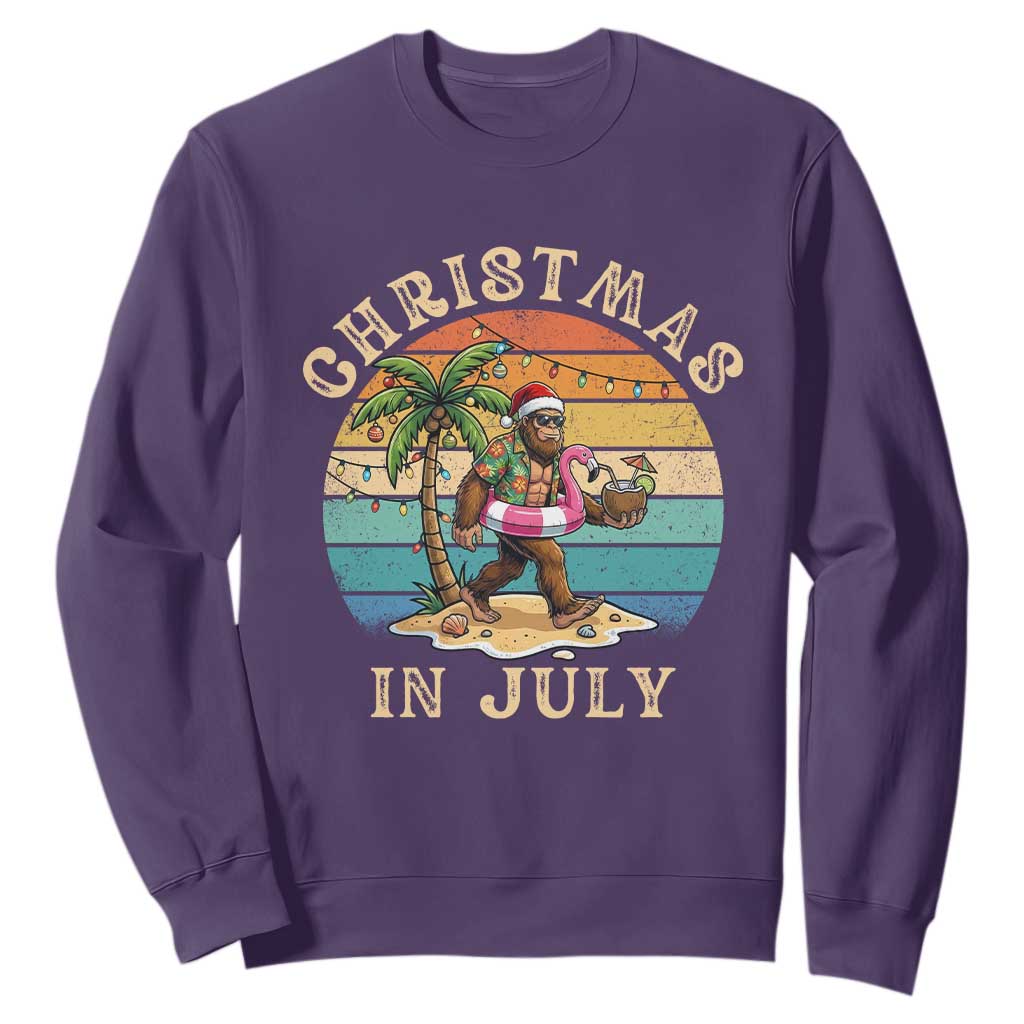 Funny Bigfoot Christmas In July Beach Vacation Sweatshirt