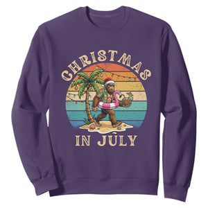 Funny Bigfoot Christmas In July Beach Vacation Sweatshirt