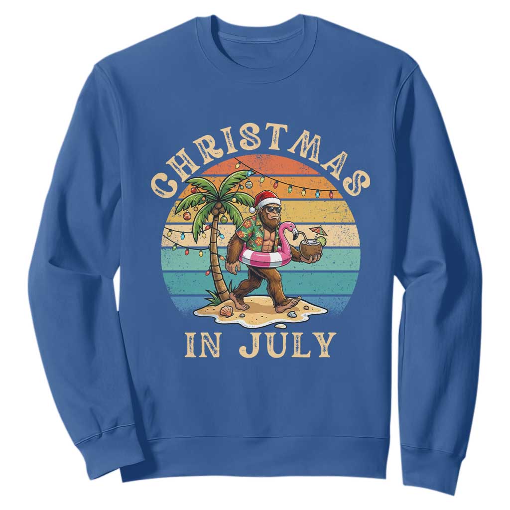 Funny Bigfoot Christmas In July Beach Vacation Sweatshirt