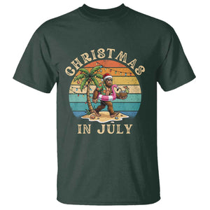 Funny Bigfoot Christmas In July Beach Vacation T Shirt