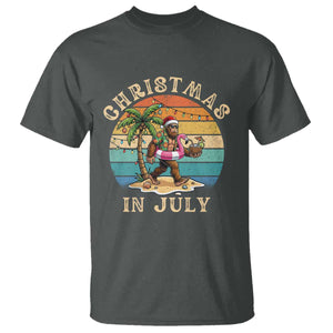 Funny Bigfoot Christmas In July Beach Vacation T Shirt