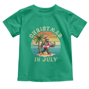 Funny Bigfoot Christmas In July Beach Vacation Toddler T Shirt