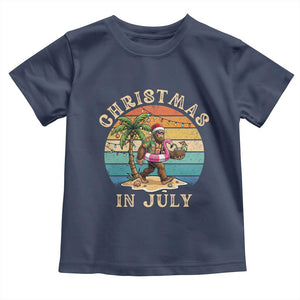 Funny Bigfoot Christmas In July Beach Vacation Toddler T Shirt