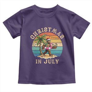 Funny Bigfoot Christmas In July Beach Vacation Toddler T Shirt