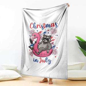 Funny Raccoon Christmas In July 4th of July Throw Blanket TS14 Print Your Wear