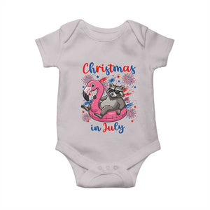 Funny Raccoon Christmas In July 4th of July Baby Onesie TS14 Ice Gray Print Your Wear