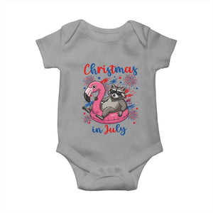 Funny Raccoon Christmas In July 4th of July Baby Onesie TS14 Sport Gray Print Your Wear