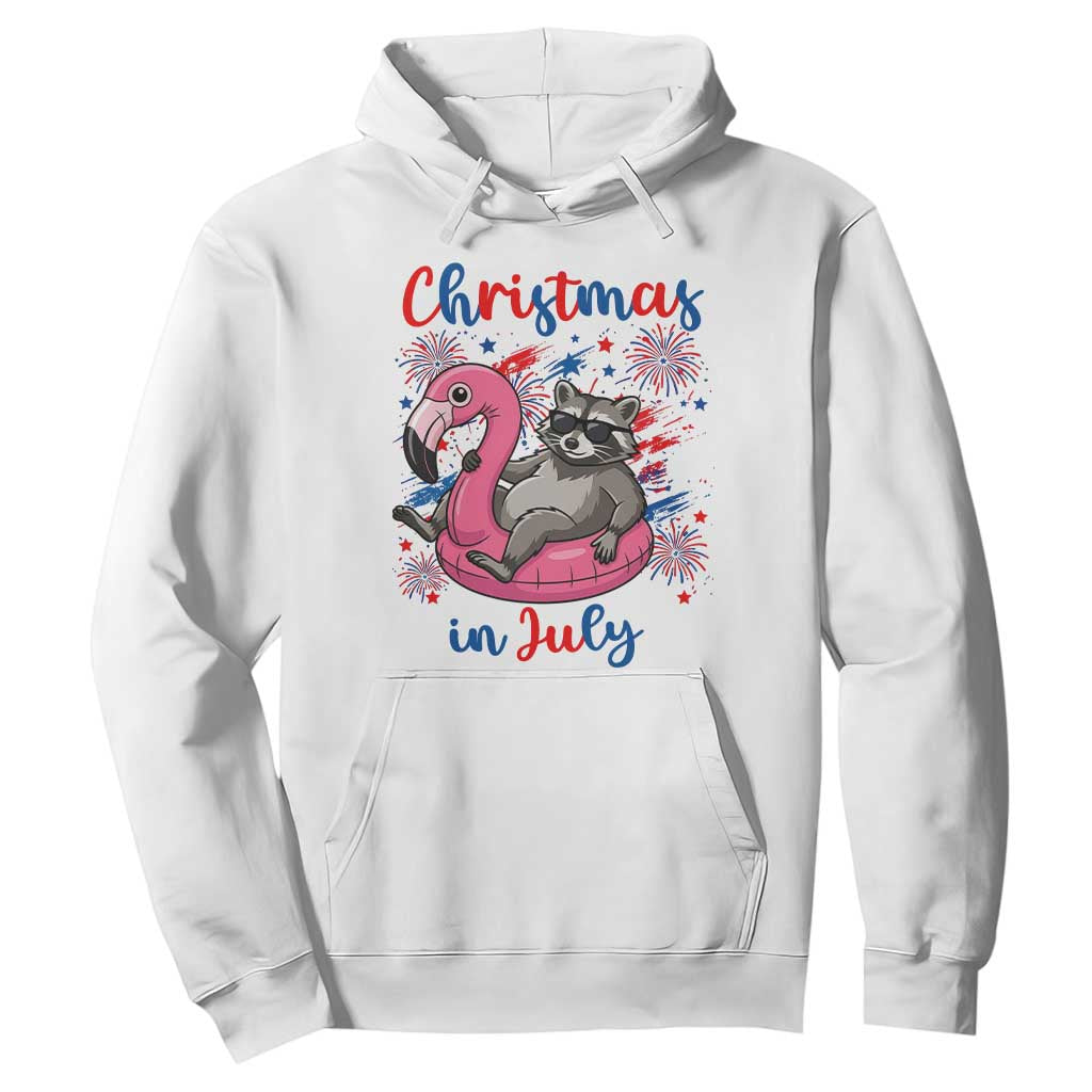 Funny Raccoon Christmas In July 4th of July Hoodie TS14 White Print Your Wear