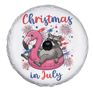 Funny Raccoon Christmas In July 4th of July Spare Tire Cover TS14 Print Your Wear