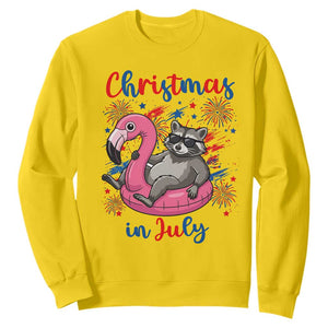 Funny Raccoon Christmas In July 4th of July Sweatshirt TS14 Daisy Print Your Wear