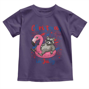 Funny Raccoon Christmas In July 4th of July Toddler T Shirt