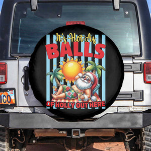 Hawaiian Christmas In July Spare Tire Cover It's Hot as Balls of Holly Out Here TS14 No hole Black Print Your Wear