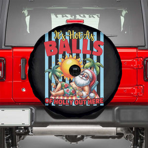 Hawaiian Christmas In July Spare Tire Cover It's Hot as Balls of Holly Out Here TS14 Black Print Your Wear