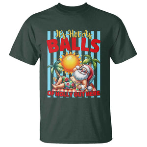 Hawaiian Christmas In July T Shirt It's Hot as Balls of Holly Out Here