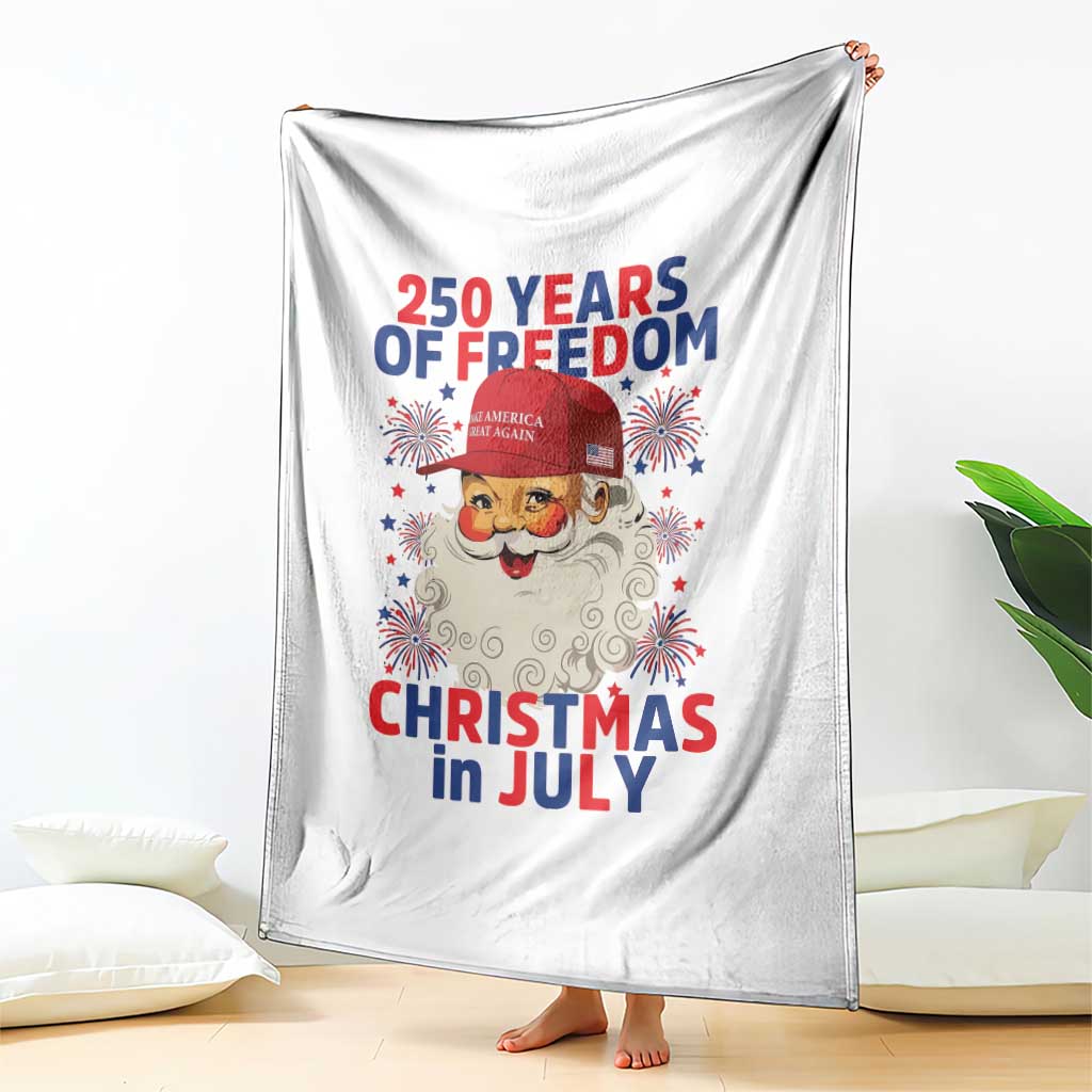 250 Years Of Freedom Throw Blanket Funny Santa Christmas in July