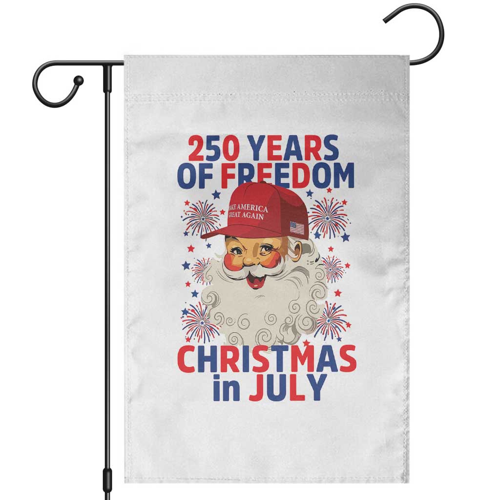 250 Years Of Freedom Garden Flag Funny Santa Christmas in July TS14 White Print Your Wear