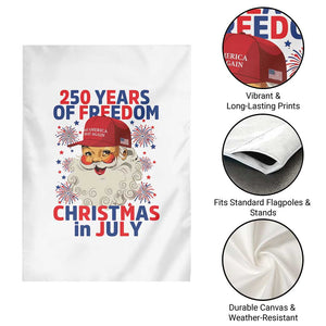 250 Years Of Freedom Garden Flag Funny Santa Christmas in July