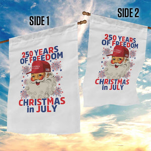 250 Years Of Freedom Garden Flag Funny Santa Christmas in July
