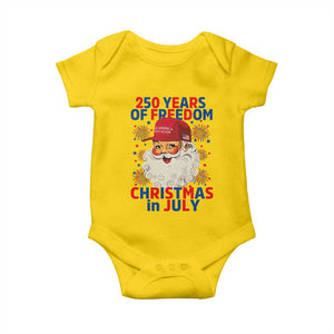 250 Years Of Freedom Baby Onesie Funny Santa Christmas in July