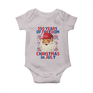 250 Years Of Freedom Baby Onesie Funny Santa Christmas in July