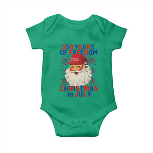 250 Years Of Freedom Baby Onesie Funny Santa Christmas in July