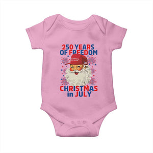 250 Years Of Freedom Baby Onesie Funny Santa Christmas in July