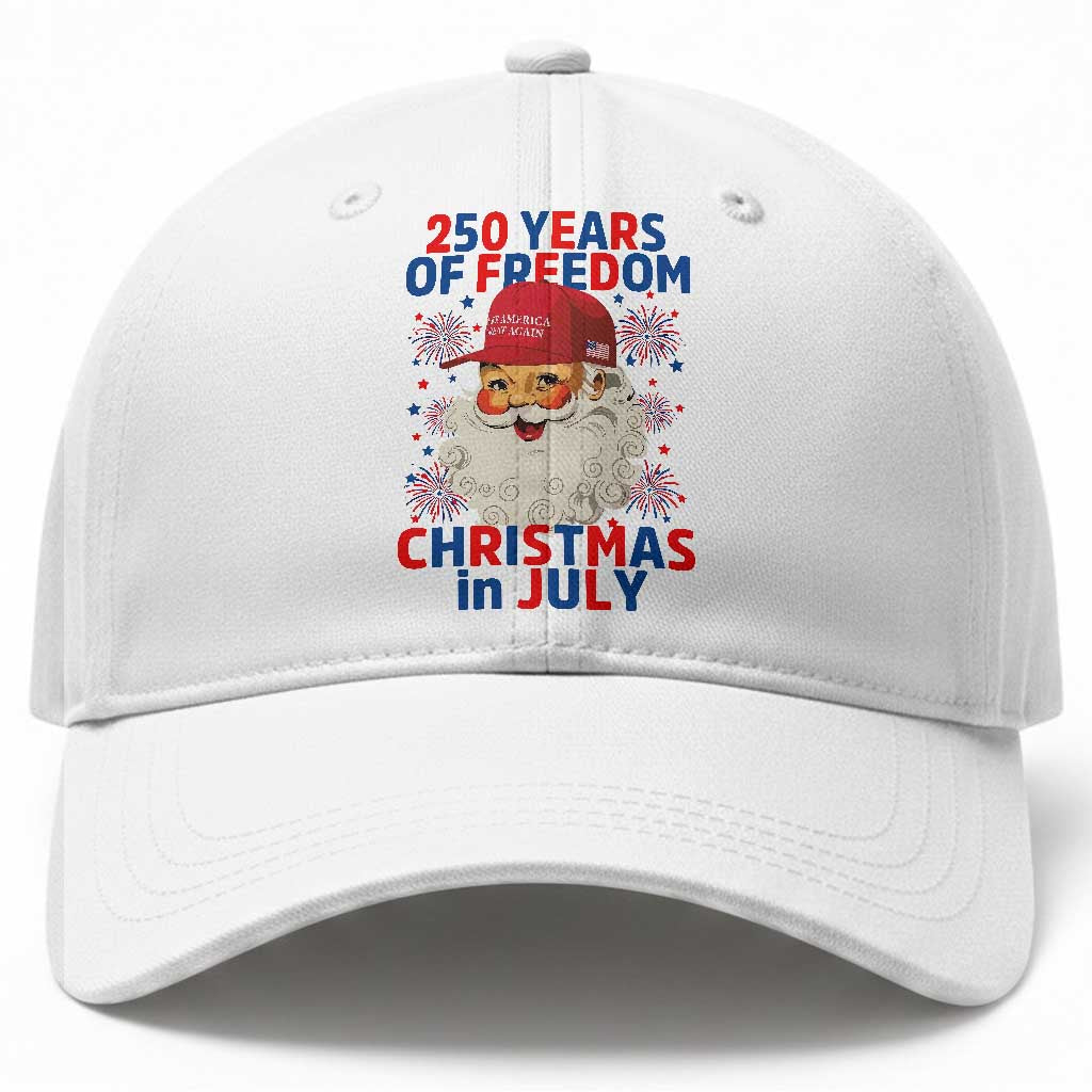 250 Years Of Freedom Baseball Cap Funny Santa Christmas in July