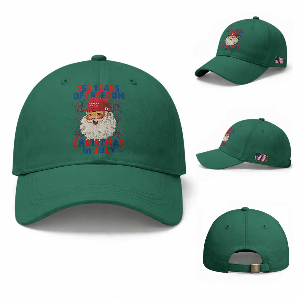 250 Years Of Freedom Baseball Cap Funny Santa Christmas in July