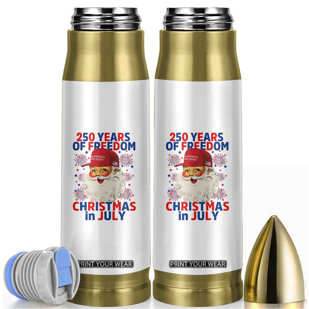 250 Years Of Freedom Bullet Tumbler Funny Santa Christmas in July