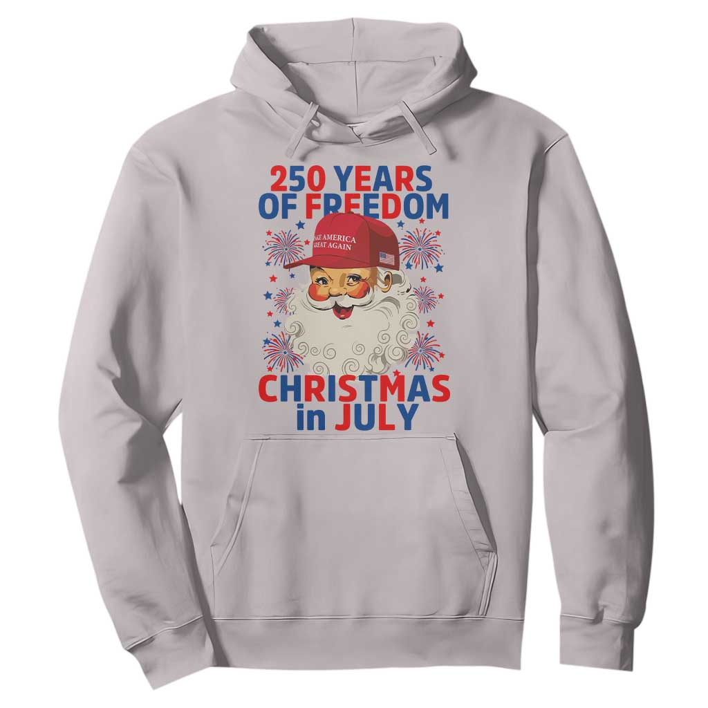 250 Years Of Freedom Hoodie Funny Santa Christmas in July