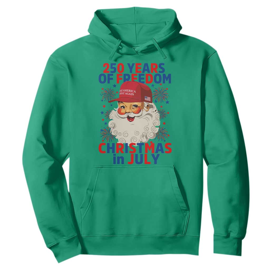 250 Years Of Freedom Hoodie Funny Santa Christmas in July