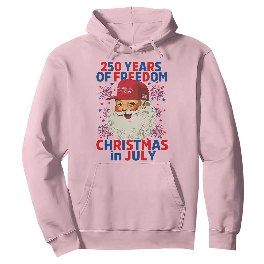 250 Years Of Freedom Hoodie Funny Santa Christmas in July