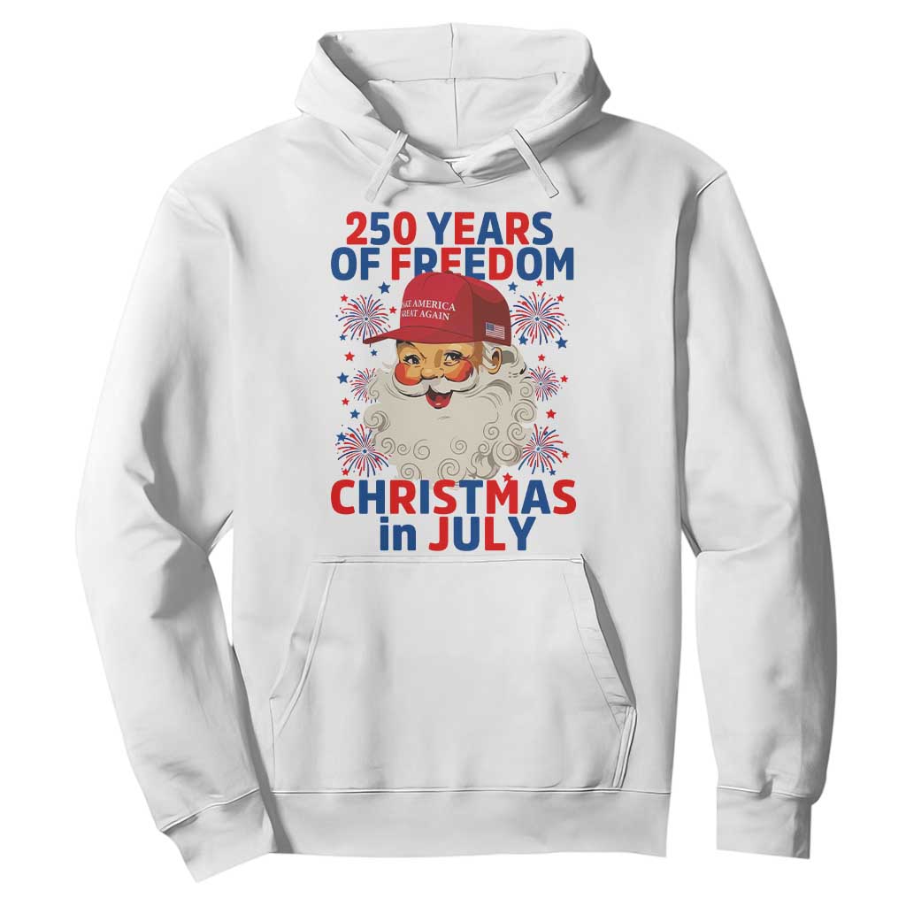 250 Years Of Freedom Hoodie Funny Santa Christmas in July