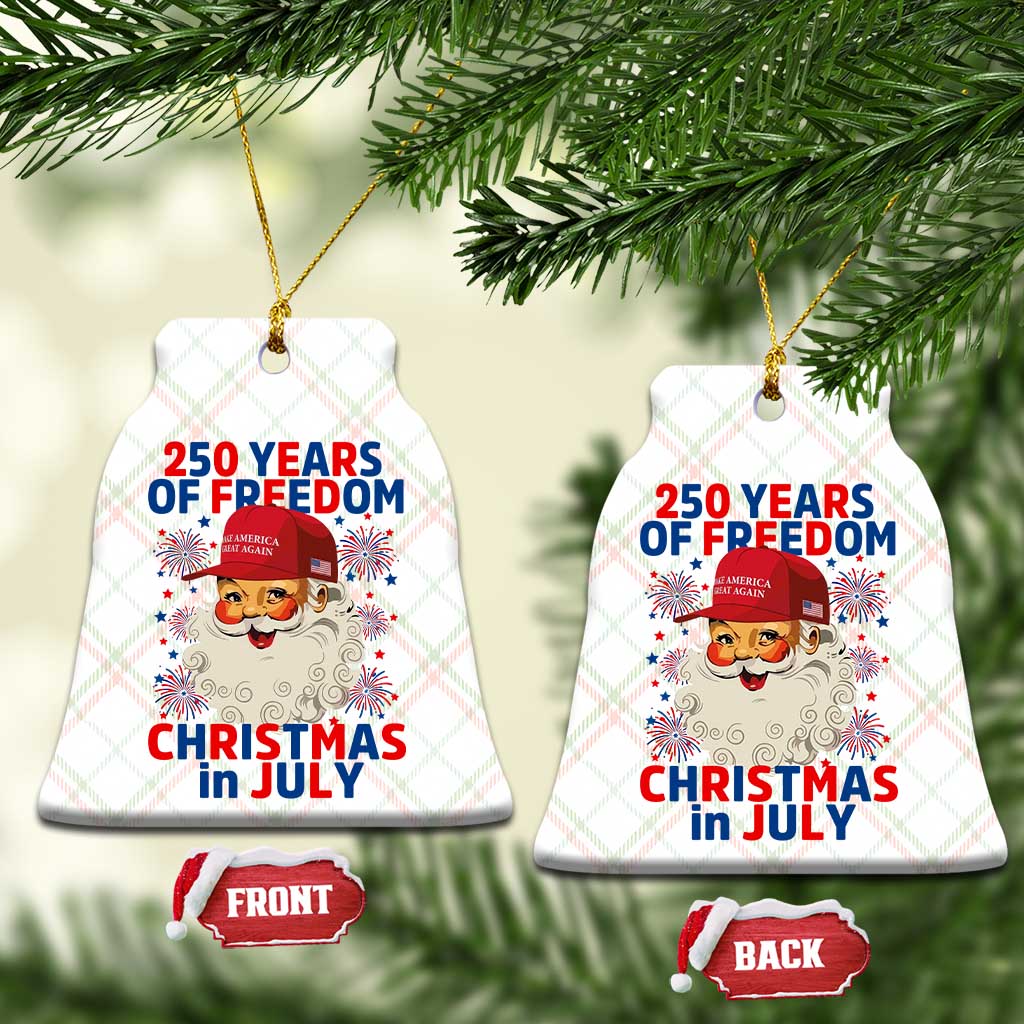 250 Years Of Freedom Ceramic Ornament Funny Santa Christmas in July