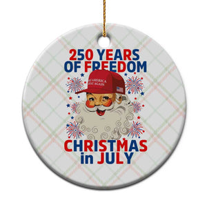 250 Years Of Freedom Ceramic Ornament Funny Santa Christmas in July