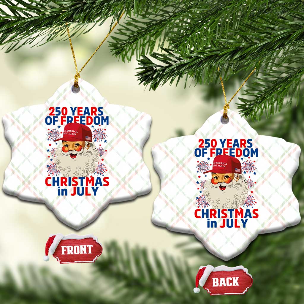 250 Years Of Freedom Ceramic Ornament Funny Santa Christmas in July