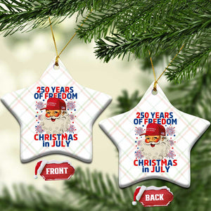 250 Years Of Freedom Ceramic Ornament Funny Santa Christmas in July