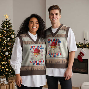 250 Years Of Freedom V-Neck Knit Sweater Vest Funny Santa Christmas in July