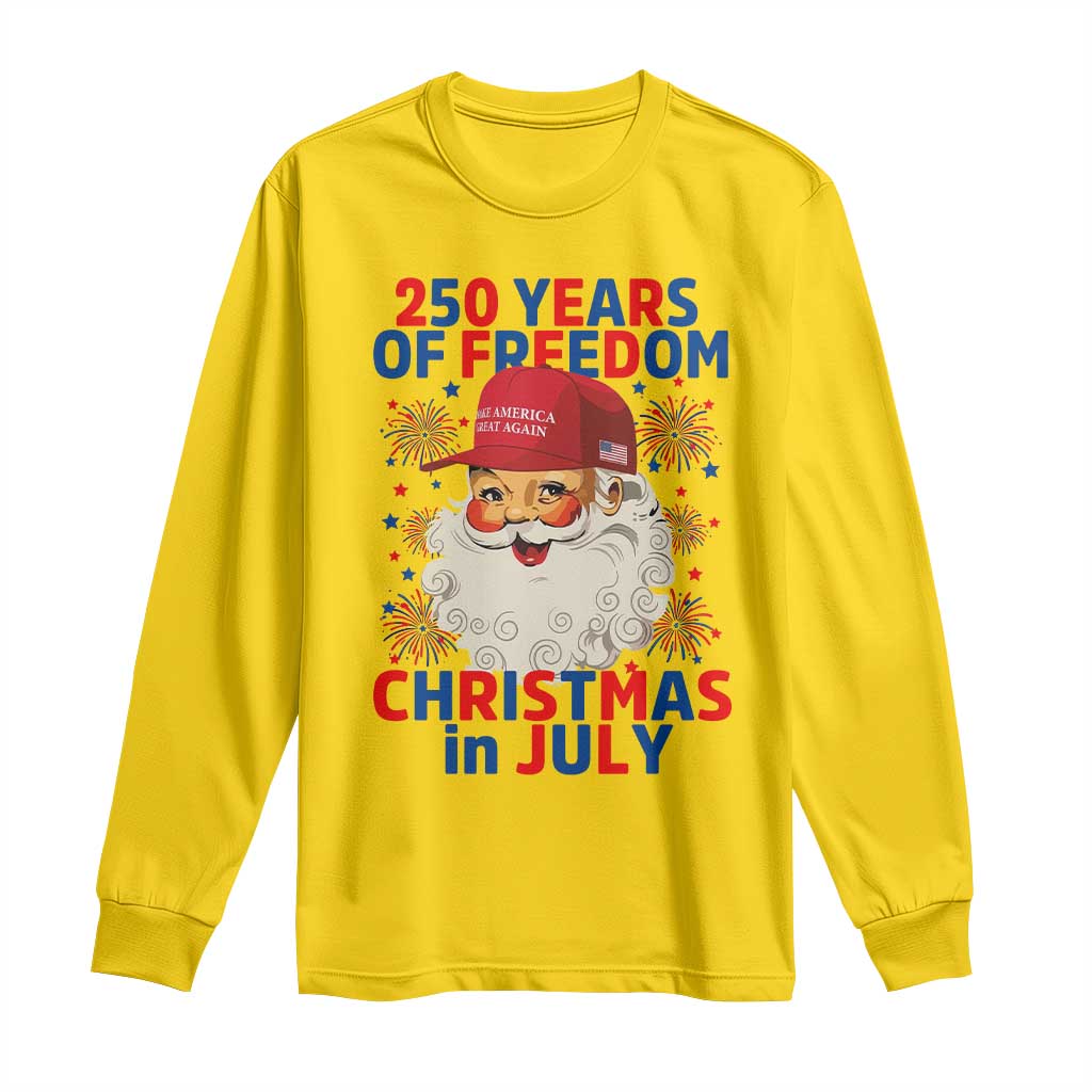 250 Years Of Freedom Long Sleeve Shirt Funny Santa Christmas in July