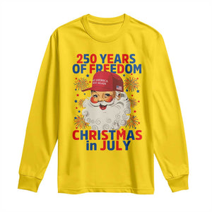 250 Years Of Freedom Long Sleeve Shirt Funny Santa Christmas in July