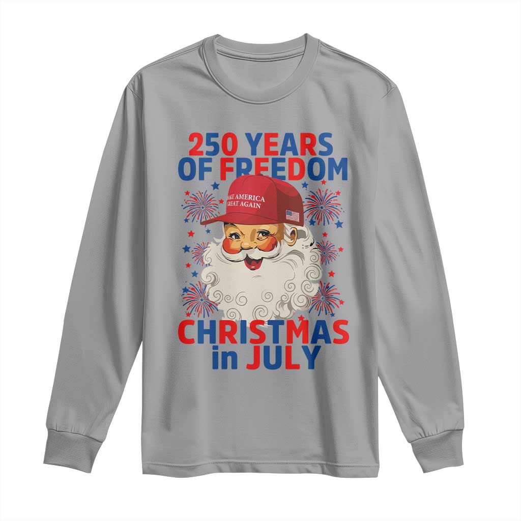 250 Years Of Freedom Long Sleeve Shirt Funny Santa Christmas in July