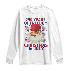 250 Years Of Freedom Long Sleeve Shirt Funny Santa Christmas in July